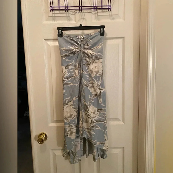 Floral Hawaiian print hi low halter or strapless dress NWOT size small - Picture 1 of 9
